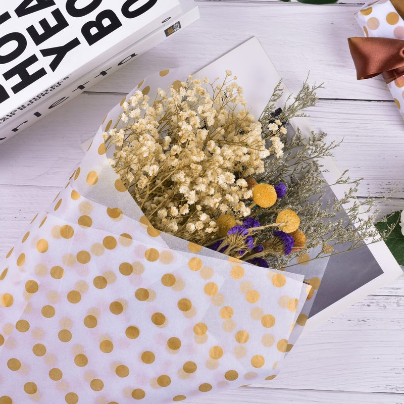 Ueerdand 120 Sheets Gold Tissue Paper, Christmas Metallic Gift Wrapping Paper Bulk for New Year Gift Bags, Birthday, Graduation, DIY Shipping Crafts, 20 Inch x 14 Inch - Image 5